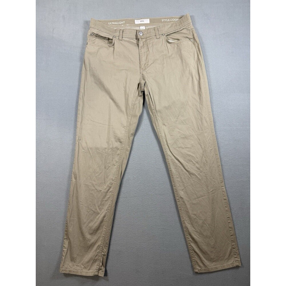 BRAX Feel Good Cooper Ultralight Men’s Stretch Chino Pants 34x32 Khaki EU50